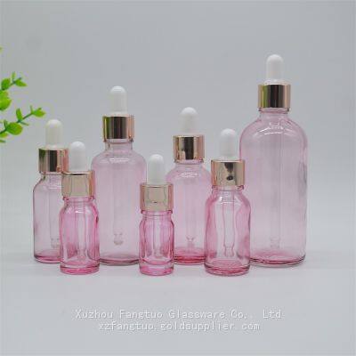 5-100ml Dropper Bottle Empty Glass Bottles Pink Color