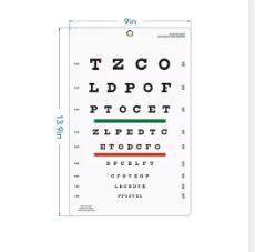 Premium Snellen Eye Chart Wall Chart Plastic Waterproof Snellen Charts for Eye Test Exams 10 Feet 9 X 14 in Eluxe Occluder Plus