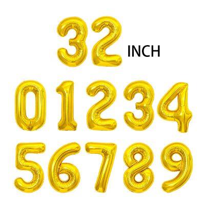 32Inch Foil Birthday Balloons Helium Number Balloon 0-9 Happy Birthday Wedding Party Decorations Aluminum Film Globos