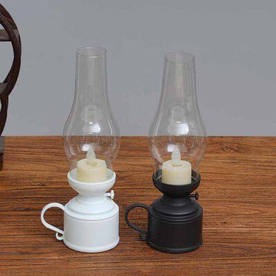 Retro Flameless LED Lamps, Battery-Powered Kerosene Style for Home & Holiday Decor
