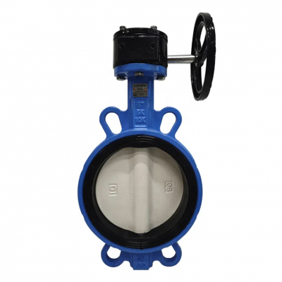 DN100 PN16 150LB Ductile Iron Worm Gear Wafer Butterfly Valve PTFE Soft Seal Handle Wafer Butterfly Valve photo-5