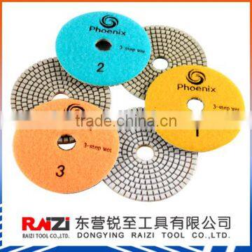 New engineered 3 step white resin polishing pad