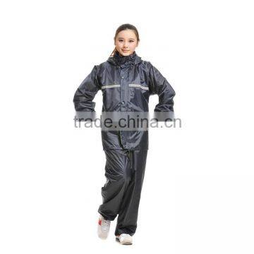 YANLI 100%waterproof,190T polyester fabric adults raincoat reflective stpire raincoats