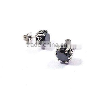 Black Stainless Steel 2 Gram Gold Beautiful Designed Earrings photo-3