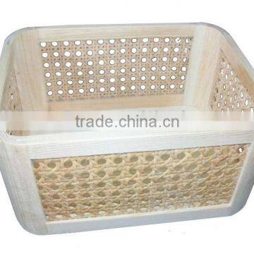 Rectangular wooden basket