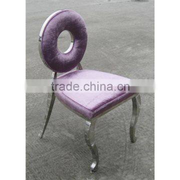 purple round back dining chair