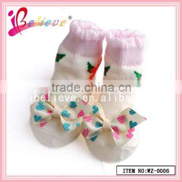 100% Cotton Thin Socks Wholesale Elite Socks,baby Socks With Ribbon Bow photo-3