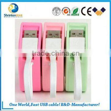 High quality retractable usb charging cable for samsung and i-phone