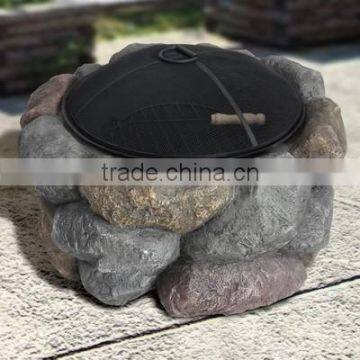 Outdoor Fiberglass Stone Finish Fire Pit