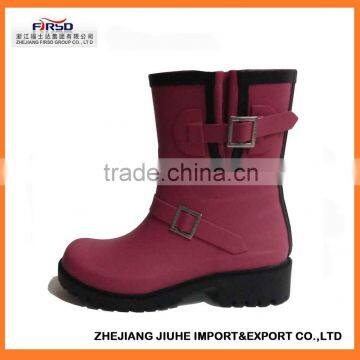 Fashion jelly color rubber rain boots for women