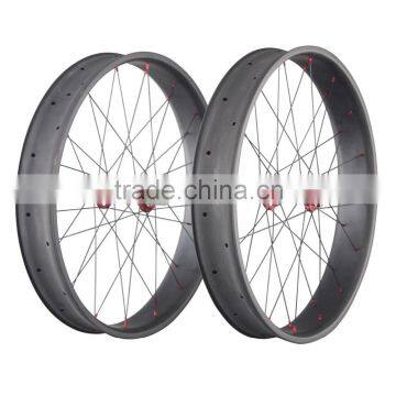 China OEM 20mm depth clincher tubeless carbon snow bike wheels,,fat bike wheelset FW90