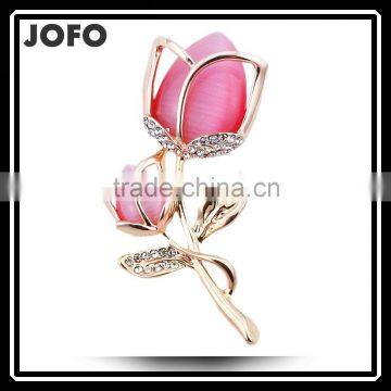 2016 Popular Clothing Alloy Plating Dumb Gold Leaf Flower Brooch Tulip For Men And Women Are Optional