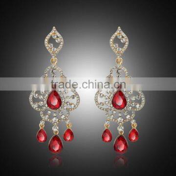 Stylish Retro Rhombus Crystal Ethnic Style Chandelier Earrings photo-5