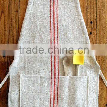 Vintage Grain Sack Apron Adjustable Red Stripes