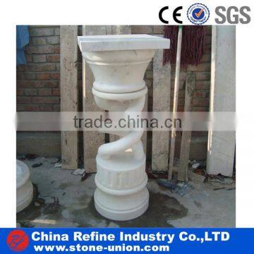 white marble indoor decorative spin pillar columns