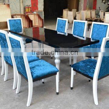 French style blue velvet dining room sets XYN312