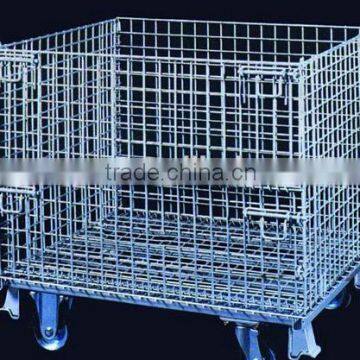 Custom Size Foldable Storage Cage/ Wire Container With Wheels