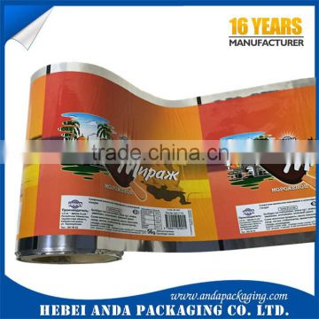 Aluminum foil food packaging film/plastic printed laminated packing film roll for snack