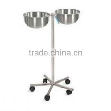 STM - 124 Stainless Steel Double Bowl Mobile Stand stainless steel furniture , hospital fourniture