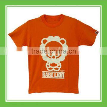 Products Bros Babe Lion Unisex Cotton Printed Short Sleeve Orange Tee