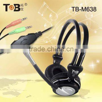 Comfortable headset with microphone, headphone for laptop with rj11 plug,headphone stand