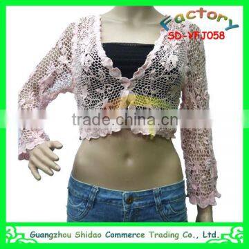 lovely summer hot sell long sleeve lace top for girl