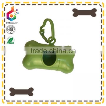 Aqua plastic bone shape poop bag dispenser