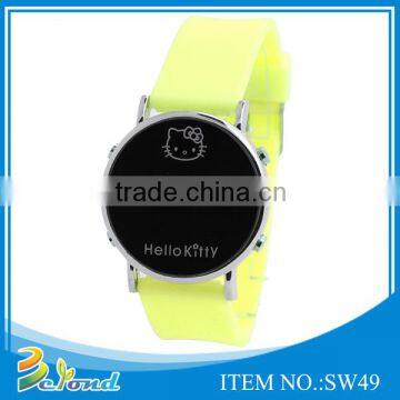 Colorful large display silicone multi function digital watch