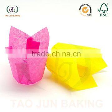 Baking Cups for Cakes /Flower Petal Paper Cups/ FSC certificated Paper Customized colors