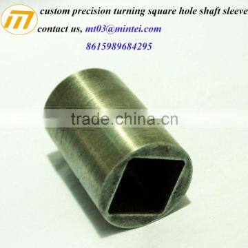 custom precision turning square hole shaft sleeve