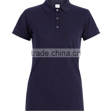 100% Cotton Custom Ladies Cut Plain Navy Blue Polo Shirt