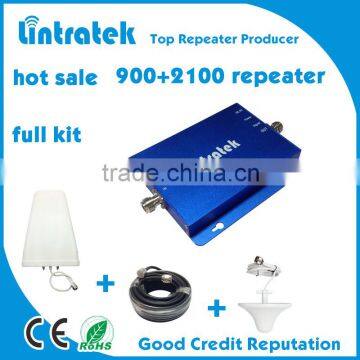 KW17G-GW Lintratek gsm repeater for GSM+WCDMA mobile signal booster 900/2100mhz cell phone signal amplifier