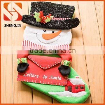 2015 best selling xmas products large felt knit christmas stocking