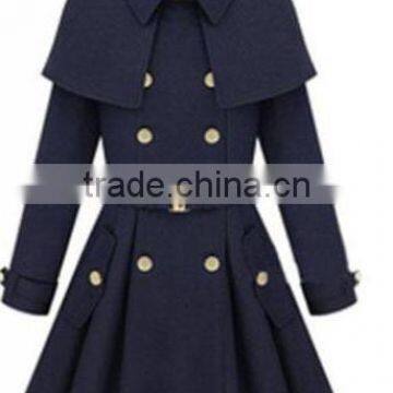 Young fashion wool ladies long coat design