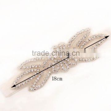 Stylish Extra Large Leaf Rhinestone Elastic Headband,Handmade Rhinestone Applique Hairband For kids