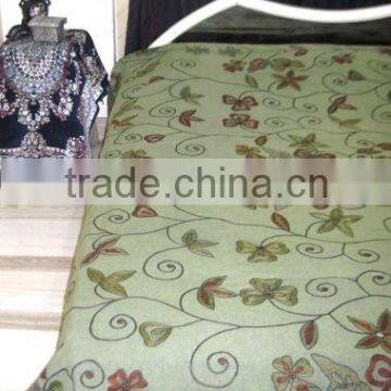 100% Cotton Hand Embroidered Thread Work bedspread bedsheet