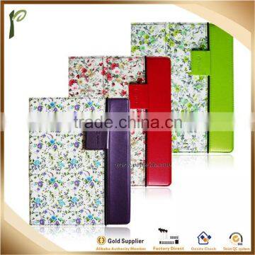 Popwide 2015 Wholesale Floral pattern Foldable PU Leather Case for Ipad