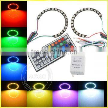 4x 80mm Blue 5050 SMD RGB LED Car Angel Eyes Headlight Halo Ring Decorative Light