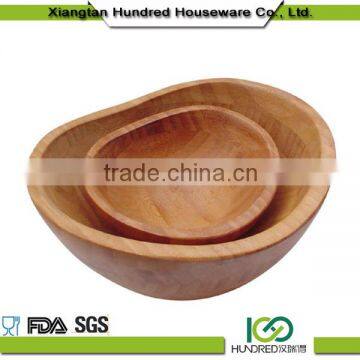 round wooden 5 in 1 salad bowl stand