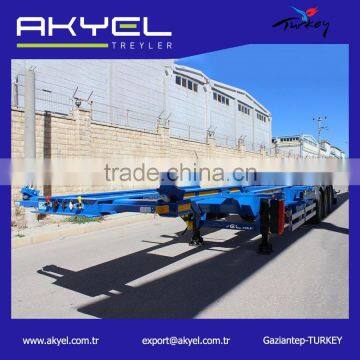 3 axles 20ft skeleton skeletal container semi trailer for sale