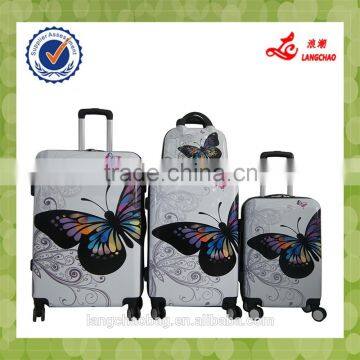 2015 New Design Butterfly ABS PC Trolley Luggage/Bag/Cabin Case ABS Luggage Set