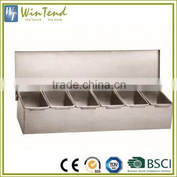 Condiment Dispenser With 4 Compartments Kitchen Stainless Steel Wholesale Spice Containers photo-3