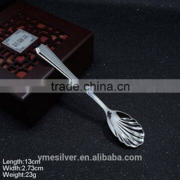 KSA-08 Silver Sugar Salt Soup Spoon Milk or Cafe Spoon Shell Shape Spoon