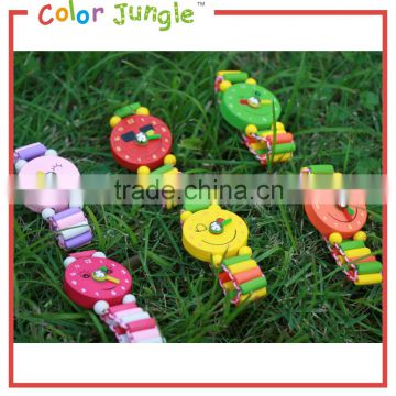 Cheap wooden watch for girls, cartoon style wooden watch custom logo