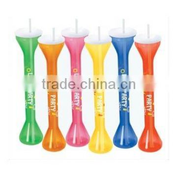 350ML Promotional Cartoon Plastic Long Neck Yard Cup with Doll