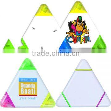 2014 Hot Selling High Quality Promotional Triangle Shape Multi Color Highlighter Pen