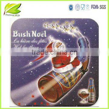 Christmas dsign Absorbent paper coasters, disposable drink coasters