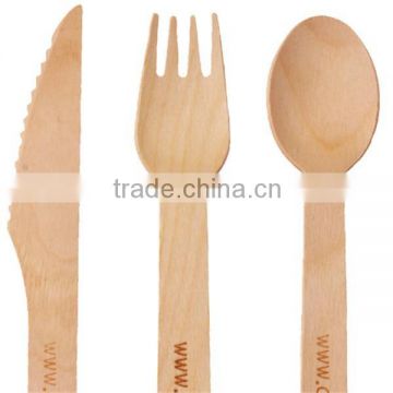 disposable birch wooden cutlery spoon fork knife with SGS certification