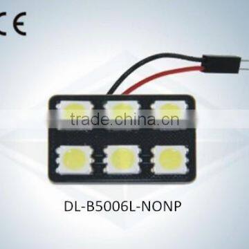 led Auto Light Dome Lamp No Polarity 6SMD 5050 with CE