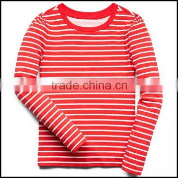 Wholesale custom red cheap design stripe sweatshirt with round neck made in China